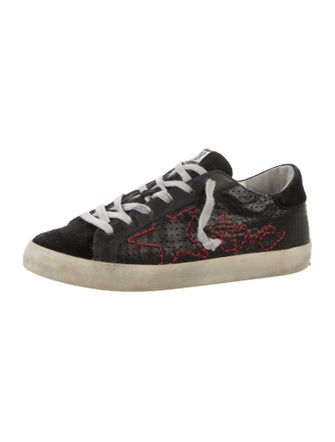 Golden Goose Leather Printed Sneakers