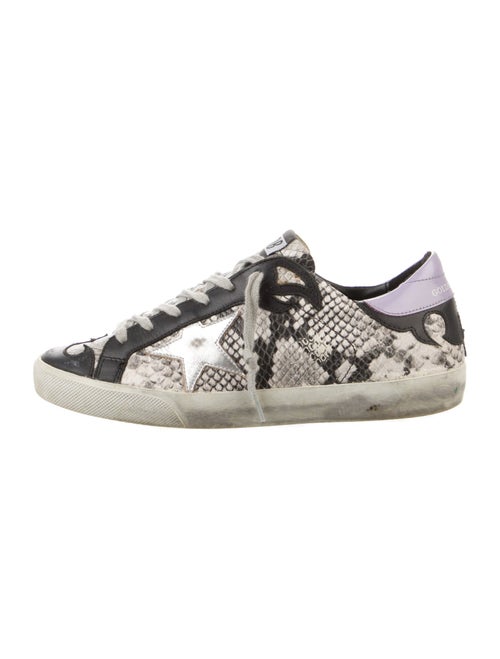 Golden Goose Leather Animal Print Sneakers