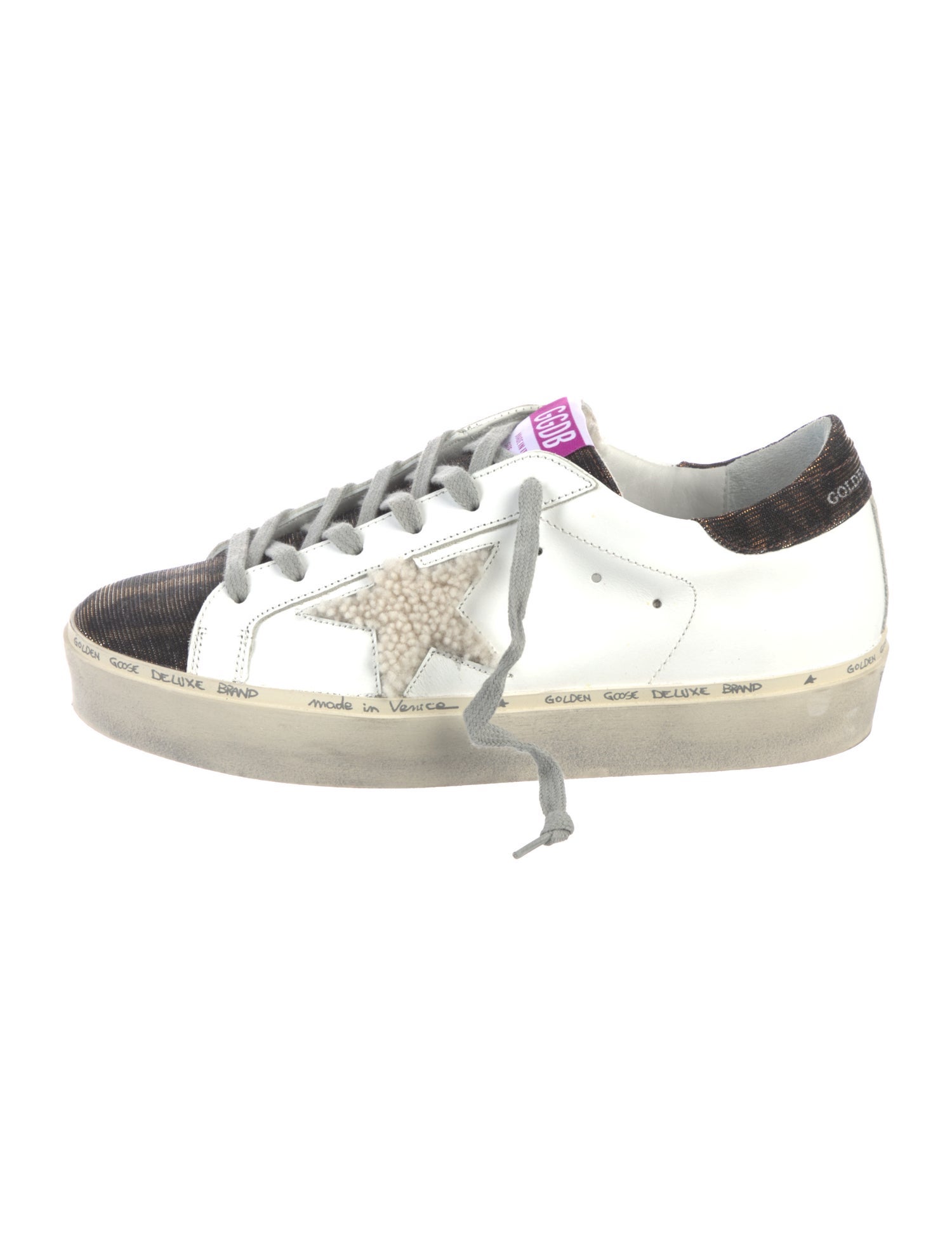 Golden Goose Leather Colorblock Pattern Sneakers