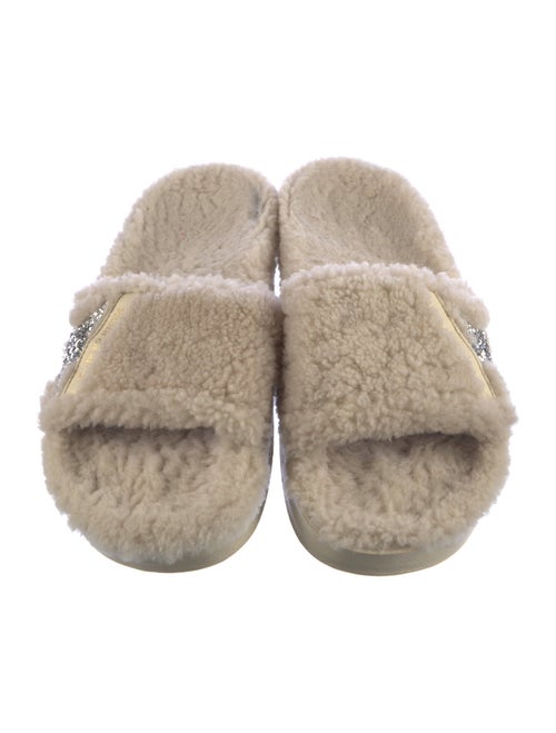 Golden Goose Shearling Glitter Accents Slides