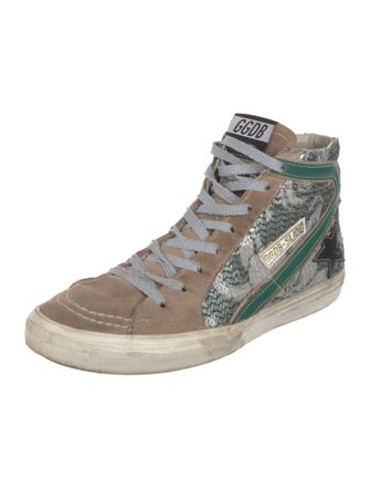 Golden Goose Sequins Distressed Accents Sneakers