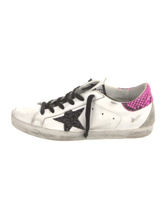 Golden Goose Leather Animal Print Sneakers