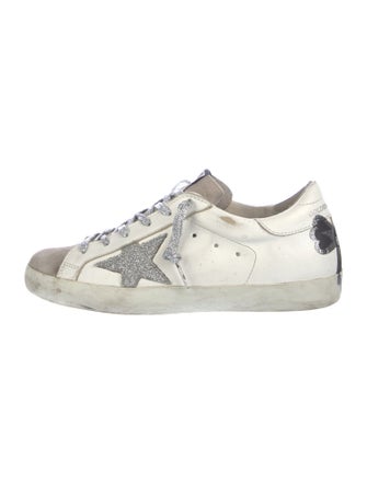 Golden Goose Leather Printed Sneakers
