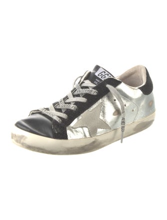 Golden Goose Leather Colorblock Pattern Sneakers