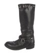 Golden Goose Leather Braided Accents Riding Boots