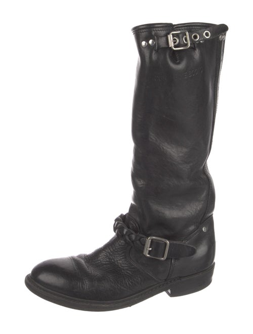 Golden Goose Leather Braided Accents Riding Boots