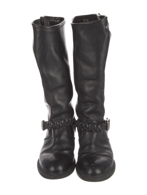 Golden Goose Leather Braided Accents Riding Boots