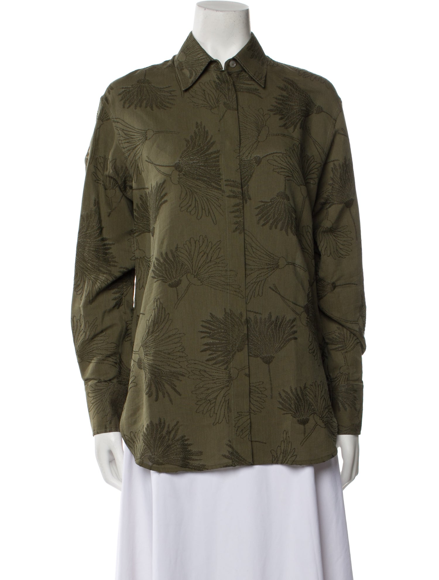 Golden Goose Floral Print Long Sleeve Button-Up Top