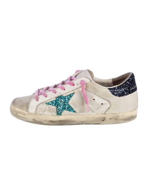 Golden Goose Leather Printed Sneakers
