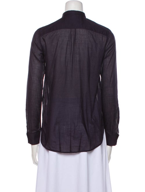 Golden Goose Tie Neck Long Sleeve Button-Up Top