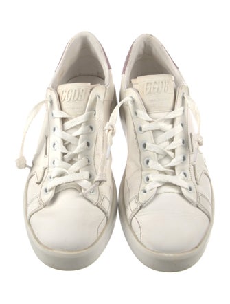 Golden Goose Leather Glitter Accents Sneakers