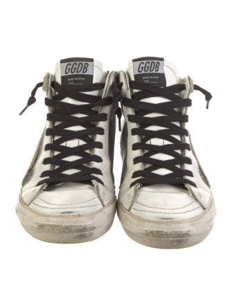 Golden Goose Leather Printed Sneakers