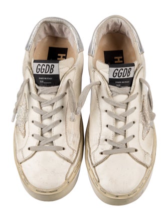 Golden Goose Leather Colorblock Pattern Sneakers