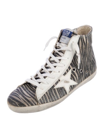 Golden Goose Canvas Printed Sneakers