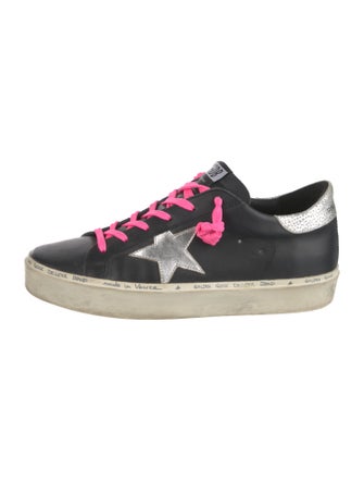 Golden Goose Leather Glitter Accents Sneakers