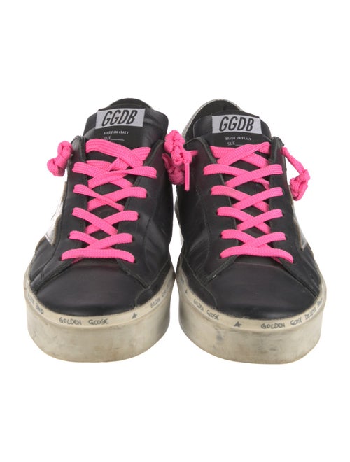 Golden Goose Leather Glitter Accents Sneakers