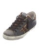 Golden Goose Leather Animal Print Sneakers