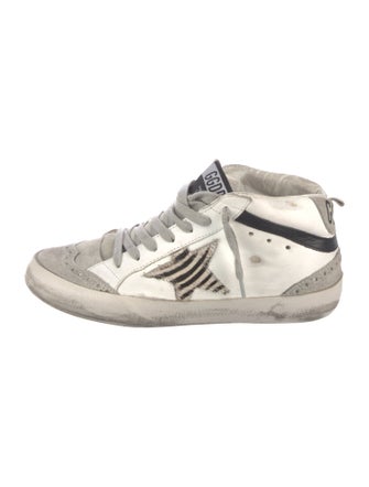 Golden Goose Leather Animal Print Sneakers