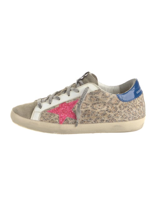 Golden Goose Leather Animal Print Sneakers