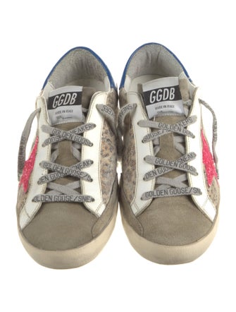 Golden Goose Leather Animal Print Sneakers