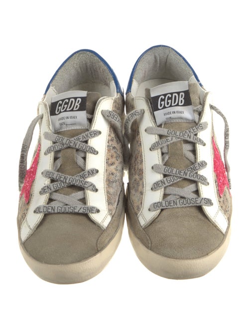 Golden Goose Leather Animal Print Sneakers