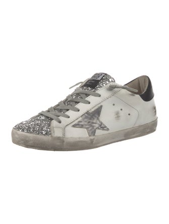 Golden Goose Leather Animal Print Sneakers