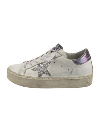 Golden Goose Leather Glitter Accents Sneakers
