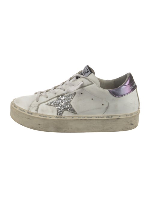 Golden Goose Leather Glitter Accents Sneakers
