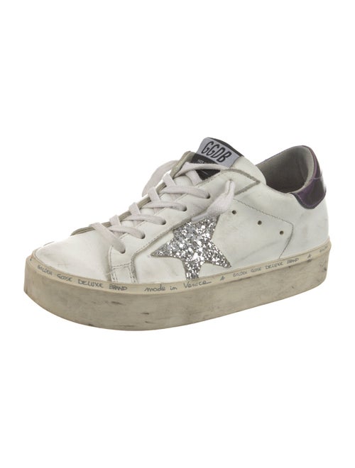 Golden Goose Leather Glitter Accents Sneakers