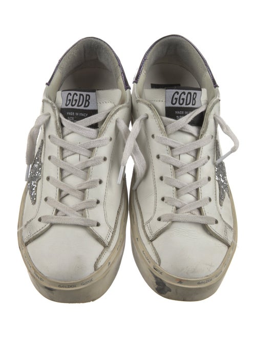 Golden Goose Leather Glitter Accents Sneakers