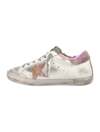Golden Goose Leather Animal Print Sneakers