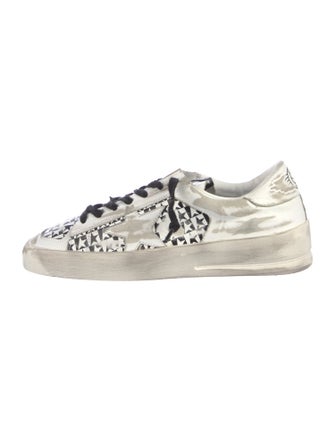Golden Goose Leather Animal Print Sneakers