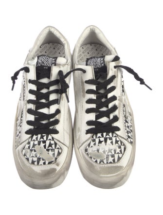 Golden Goose Leather Animal Print Sneakers