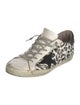 Golden Goose Leather Animal Print Sneakers