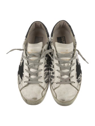 Golden Goose Leather Animal Print Sneakers