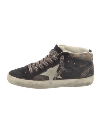 Golden Goose Leather Printed Sneakers