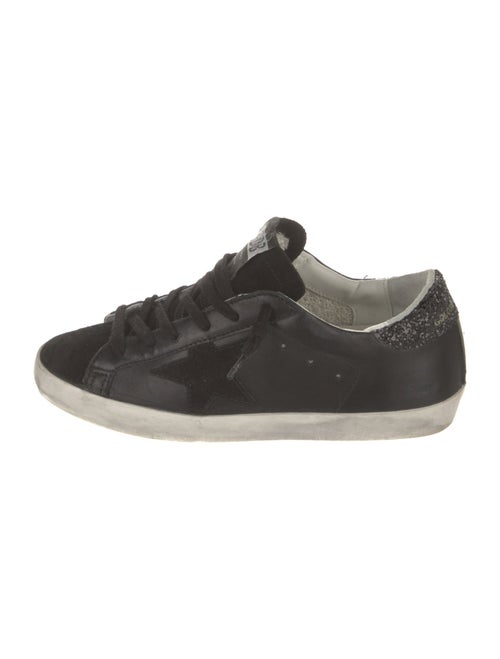 Golden Goose Leather Glitter Accents Sneakers