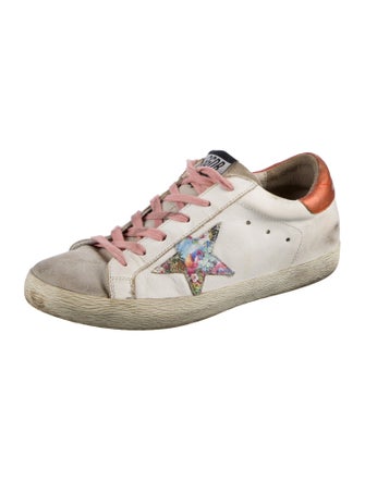 Golden Goose Leather Animal Print Sneakers