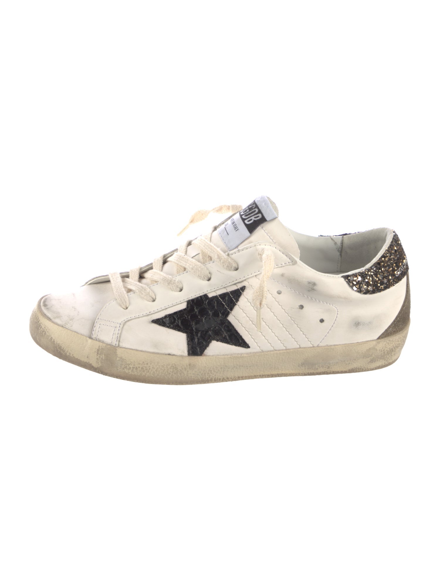 Golden Goose Leather Graphic Print Sneakers