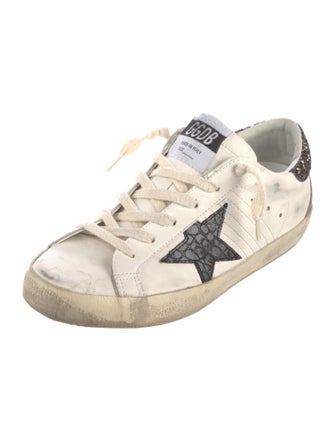 Golden Goose Leather Graphic Print Sneakers