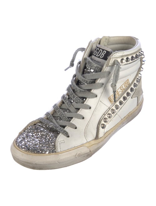 Golden Goose Leather Printed Sneakers
