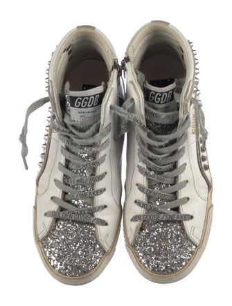 Golden Goose Leather Printed Sneakers