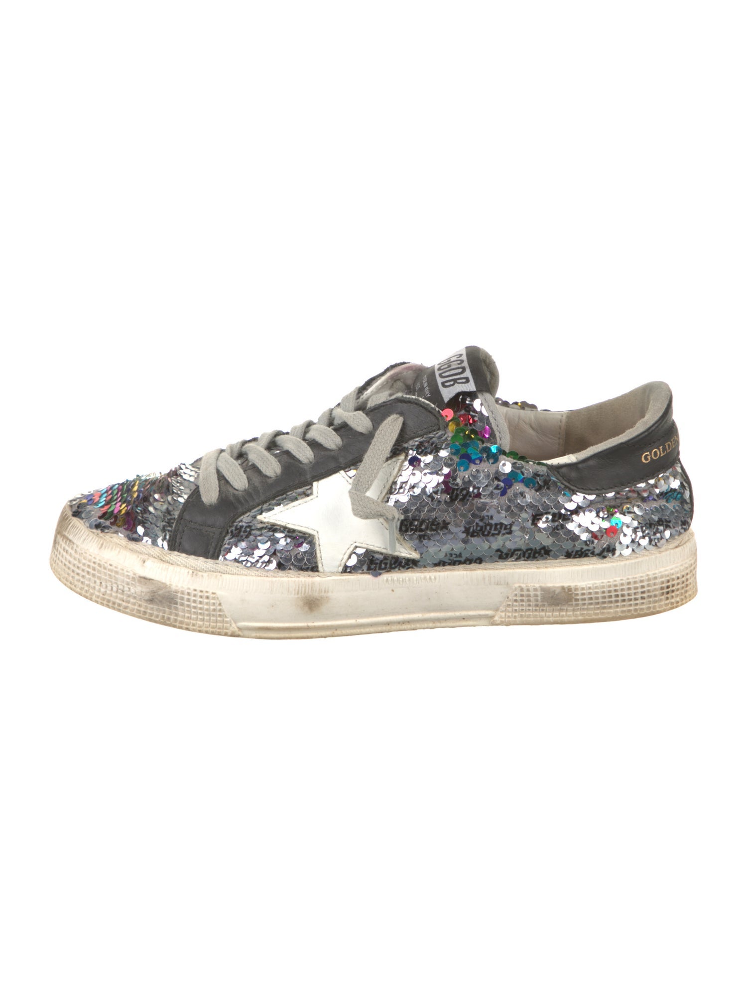 Golden Goose Sequins Floral Print Sneakers