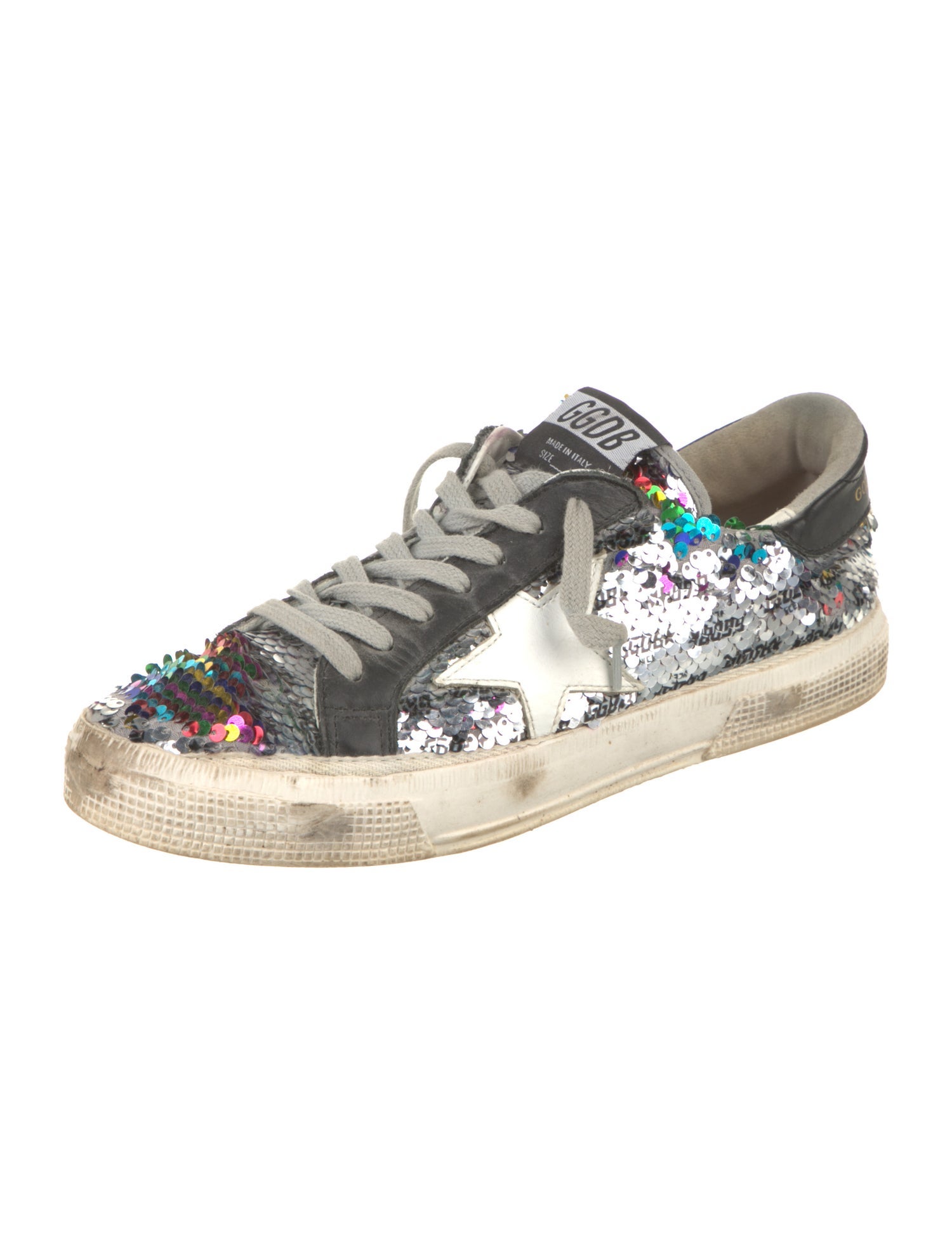 Golden Goose Sequins Floral Print Sneakers