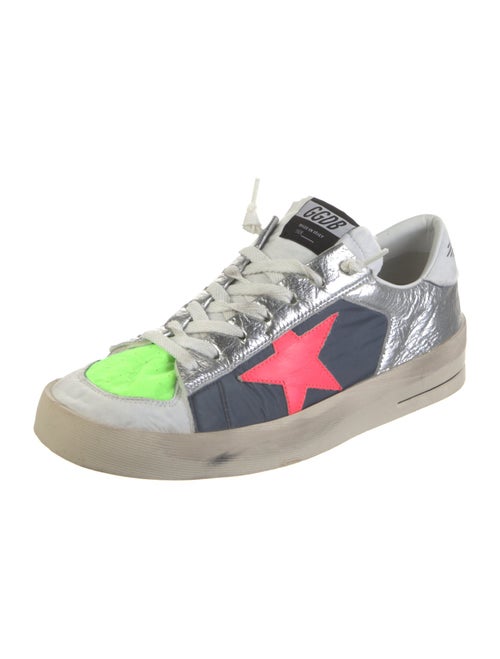 Golden Goose Leather Colorblock Pattern Sneakers