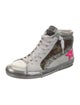Golden Goose Leather Printed Sneakers