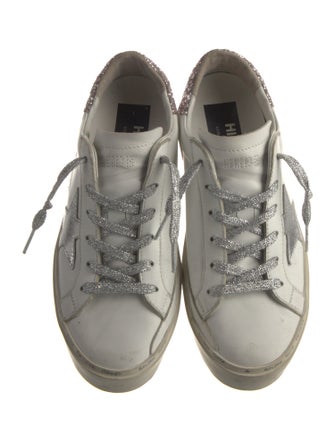 Golden Goose Leather Printed Sneakers