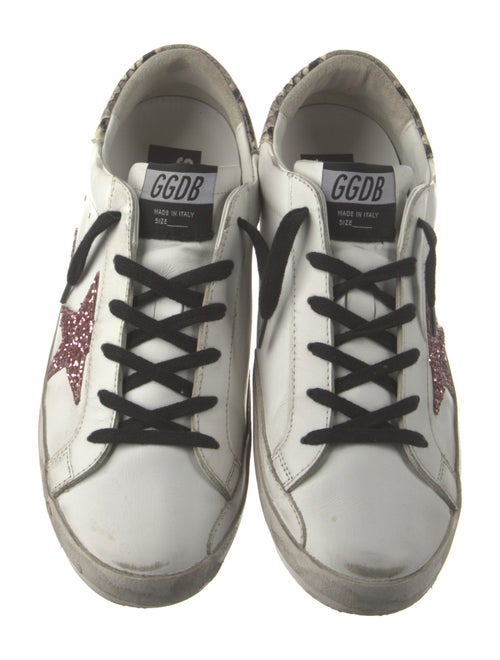 Golden Goose Leather Animal Print Sneakers