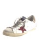 Golden Goose Leather Glitter Accents Sneakers