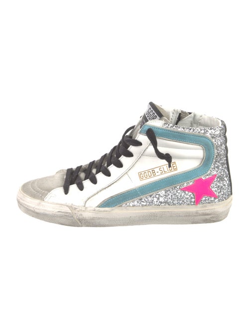 Golden Goose Leather Printed Sneakers